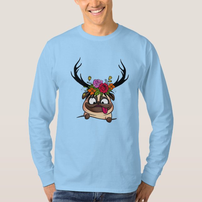 Ljusblå färg-jultröja t shirt (Framsida)