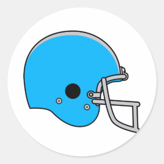 Ljusblå fotboll Helmet Runt Klistermärke