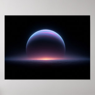 Ljusblå gasjätteplanet stiger över moln poster