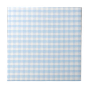 Ljusblå gingham mönster kakelplatta