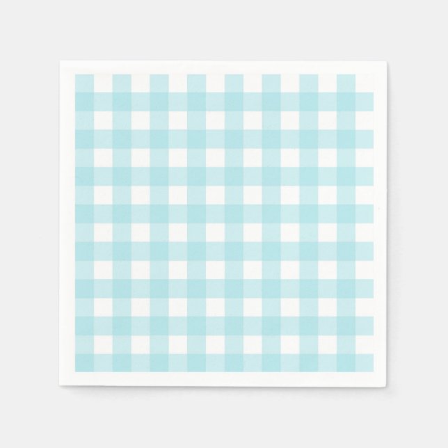 Ljusblå Gingham Pappersservett (Framsidan)