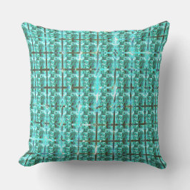 Ljusblå glanskhet, fyrkanter eller bild inuti stöd kudde