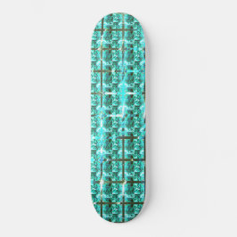 Ljusblå glanskhet, fyrkanter eller bild inuti stöd mini skateboard bräda 18,5 cm