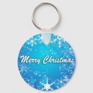 Ljusblå god jul nyckelring