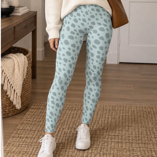 Ljusblå grå gepardfläckar leggings (Skapare uppladdad)