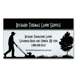 Ljusblå gräsmatta visitkortmagnet