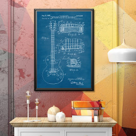 Ljusblå | Guitar Patent Poster