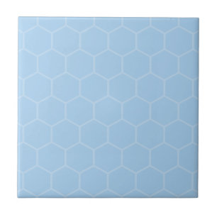 Ljusblå hexagongeometrisk mosaikdesign i himlar kakelplatta