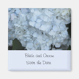 Ljusblå Hortensia Save the Date Magnet