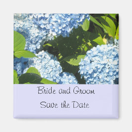 Ljusblå Hortensia Save the Date Magnet