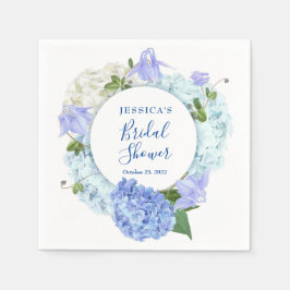 Ljusblå Hydrangea Blommig Bröllopsfest Papper Pappersservett