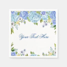 Ljusblå Hydrangea Blommig PARTY-papper Pappersservett