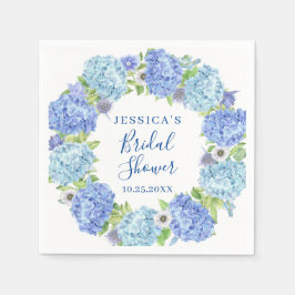 Ljusblå Hydrangea-Blommigtens Möhippa Papper Pappersservett