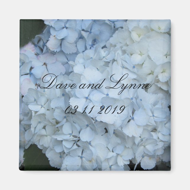 Ljusblå Hydrangeor Magnet (Framsidan)