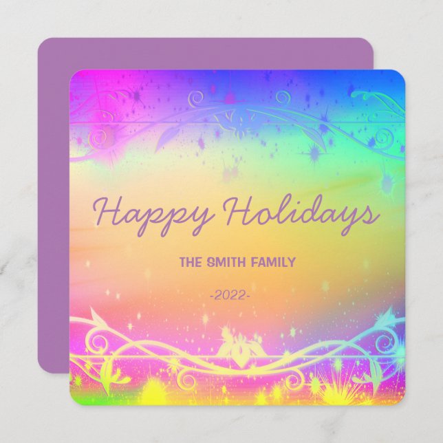 Ljusblå julbakgrund Semesterbil Julkort (Fram/baksida)