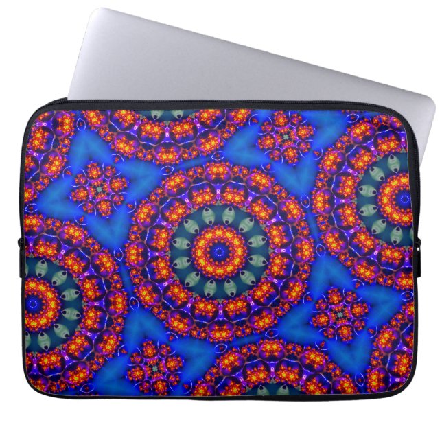 Ljusblå kalejdoskop laptop fodral (Framsidan)
