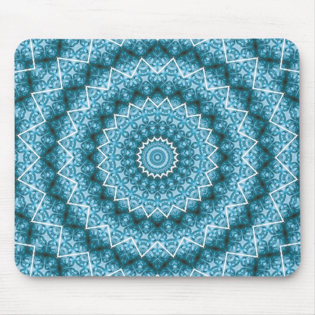 Ljusblå Kalejdoskop / Mandala Musmatta (Framsidan)