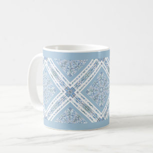 Ljusblå keramisk snöre kaffemugg