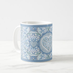 Ljusblå keramisk snöre kaffemugg