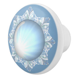 Ljusblå keramisk snöre knopp