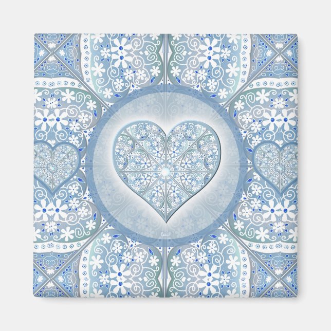 Ljusblå keramisk snöre magnet (Framsidan)