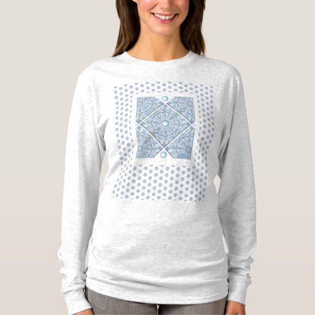 Ljusblå keramisk snöre t shirt (Framsida)