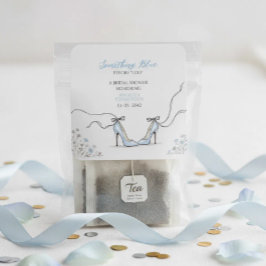 Ljusblå klackar bröllopsdusch fyrkantigt klistermärke