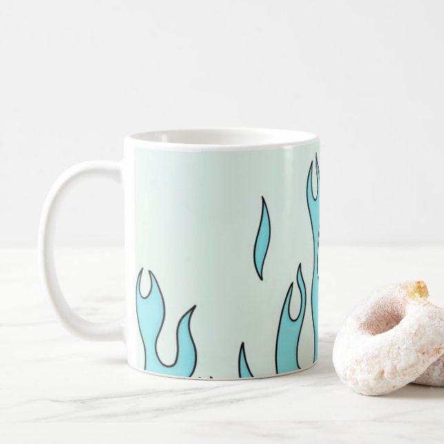 Ljusblå låga kaffemugg (Med munk)