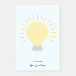 Ljusblå lärare Bulb Post it Notes Post-it Block