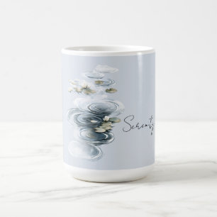 Ljusblå Lotusblommor Näckrosblad Kaffemugg