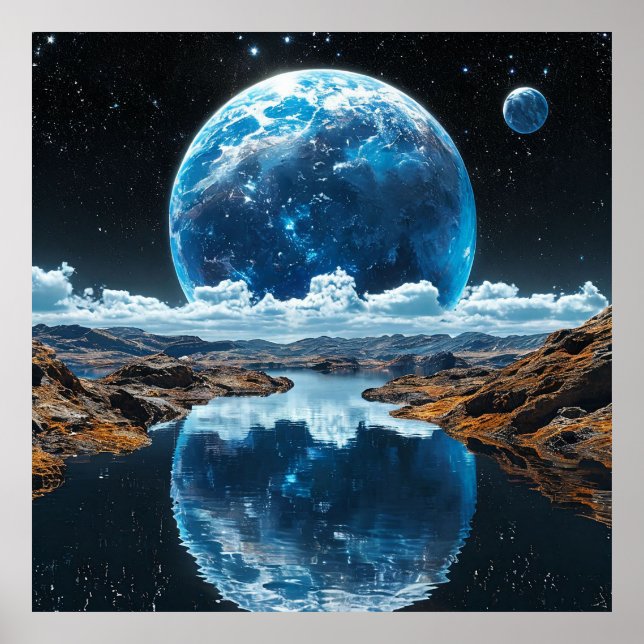 Ljusblå måne poster (Framsidan)