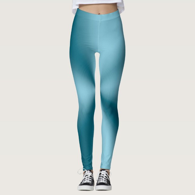 ljusblå med mörk blått ben leggings (Framsida)