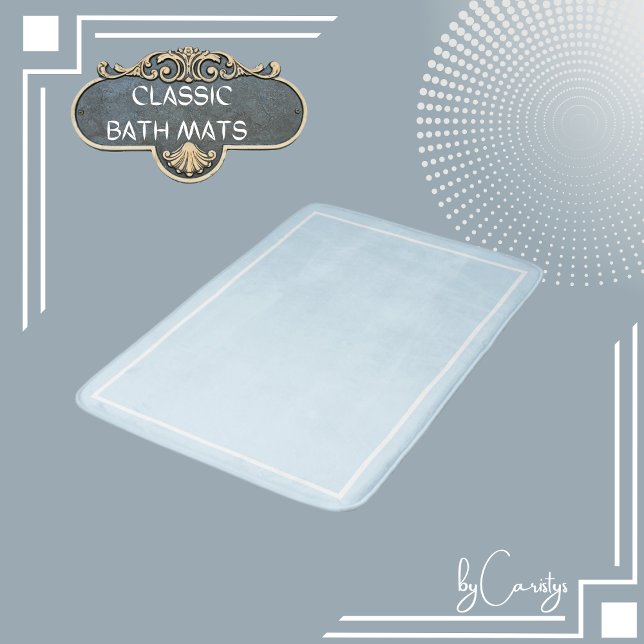 Ljusblå med vit Gräns Badrumsmatta (Skapare uppladdad)