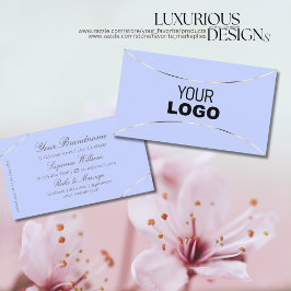 Ljusblå med vit Guld-dekan och Logotyp-Elegant Visitkort