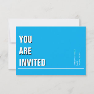 Ljusblå Minimal Kyrk Invitation
