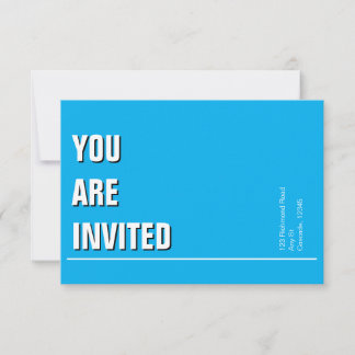 Ljusblå Minimal Kyrk Invitation