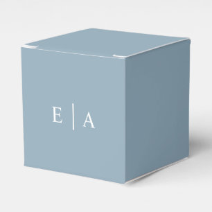 Ljusblå monogram med enkel Elegant Presentaskar