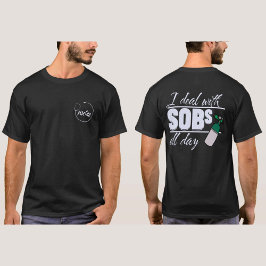 Ljusblå näsa 2-sidig typografi, syre-SOB T Shirt