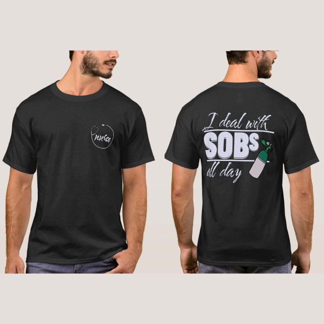 Ljusblå näsa 2-sidig typografi, syre-SOB T Shirt (Skapare uppladdad)