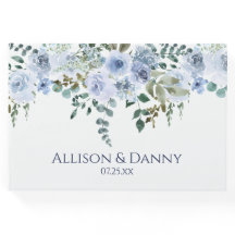 Ljusblå och marin vattenfärg, Blommigt Bröllop