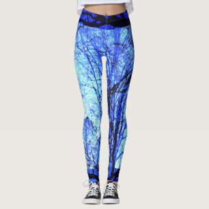 Ljusblå och mörkblå kvalitets-träningskläder leggings