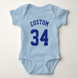 Ljusblå och Royal Baby Idrottsdesign T-shirt