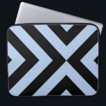 Ljusblå och svarta tuvroner laptop sleeve<br><div class="desc">Alternerande ljusblå och svarta avfasningar konvergerar i detta fet,  ursprungliga geometriska mönster. Digitalt skapat bild. Copyright © 2014 Claire E. Skinner. Alla rättigheter förbehållna.</div>