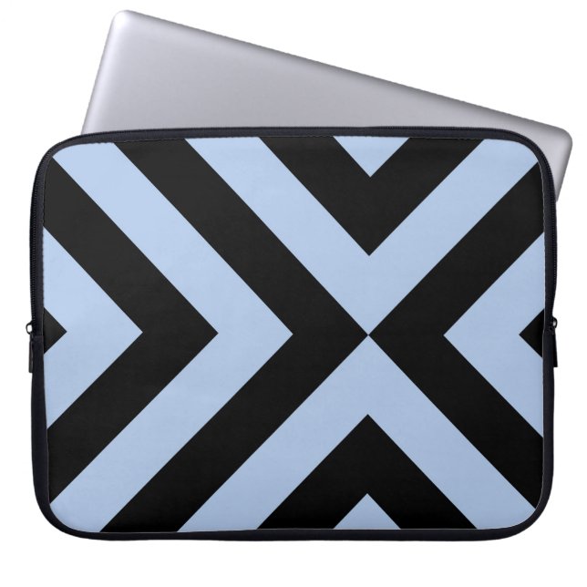Ljusblå och svarta tuvroner laptop sleeve (Framsidan)