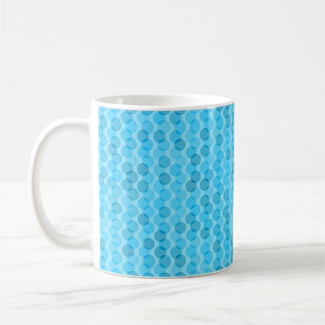 ljusblå och turkos skiktade prickar kaffemugg (Vänster)