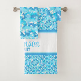 Ljusblå och vit Abstrakt med namn