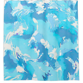 Ljusblå och vit Abstrakt penseldrag