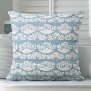 Ljusblå och vit Dekorativ kudde