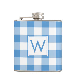 Ljusblå och vit Mönster med Monogram Fickplunta