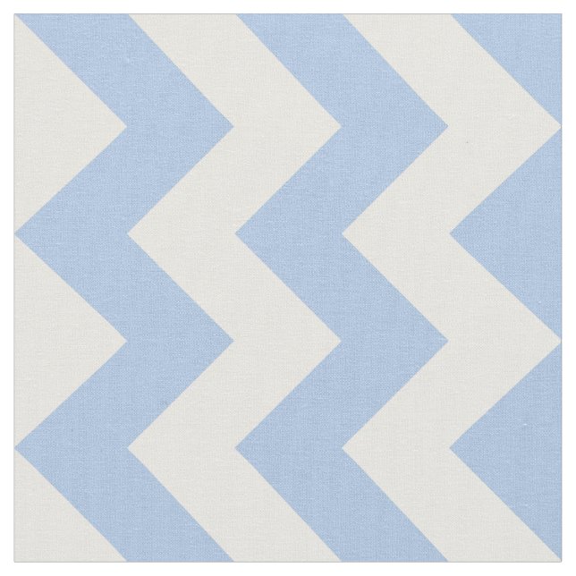 Ljusblå och vit zag Geometric Fabric Tyg (Närbild)